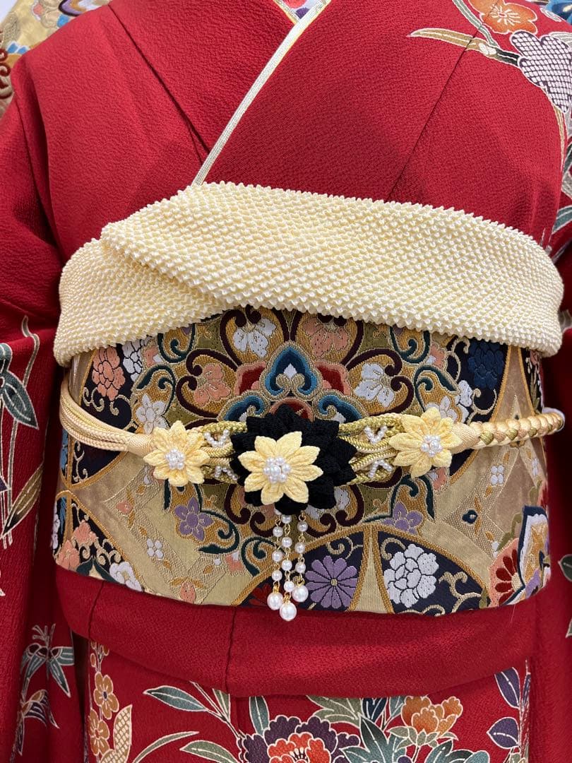 振り袖　フルセット　別誂長襦袢　振袖　京紅型染め　成人式　結婚式　赤　635