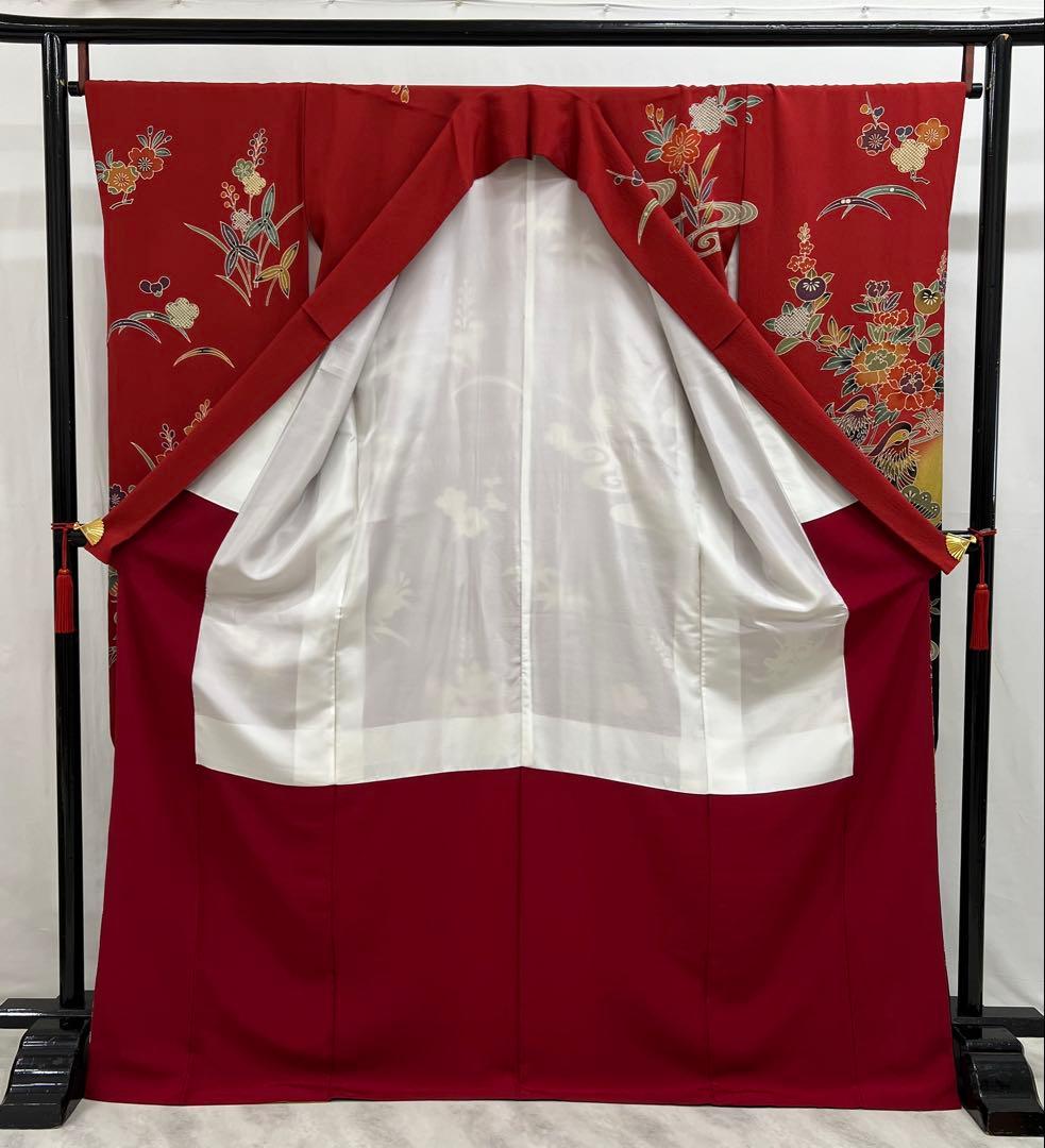 振り袖　フルセット　別誂長襦袢　振袖　京紅型染め　成人式　結婚式　赤　635