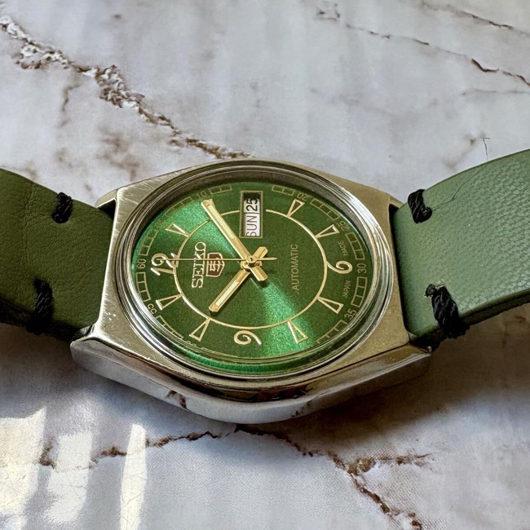 セイコー5★オーバホール済★デイデイト★自動巻★ヴィンテージ70S★グリーン