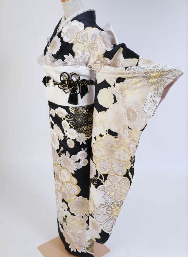 振袖 セット 黒白 ファーつき