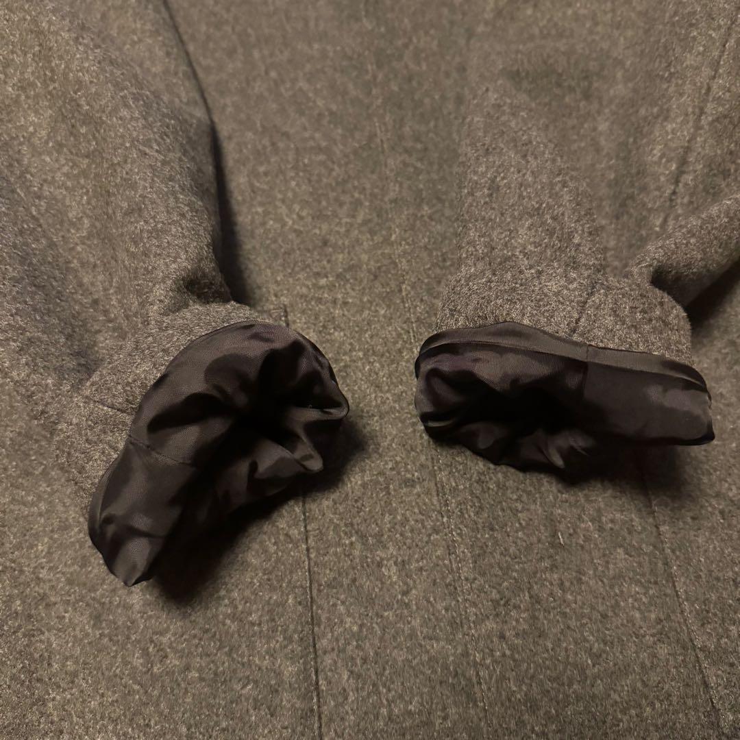 HYKE ハイク ウールショップコート チェスターコート チャコールグレー