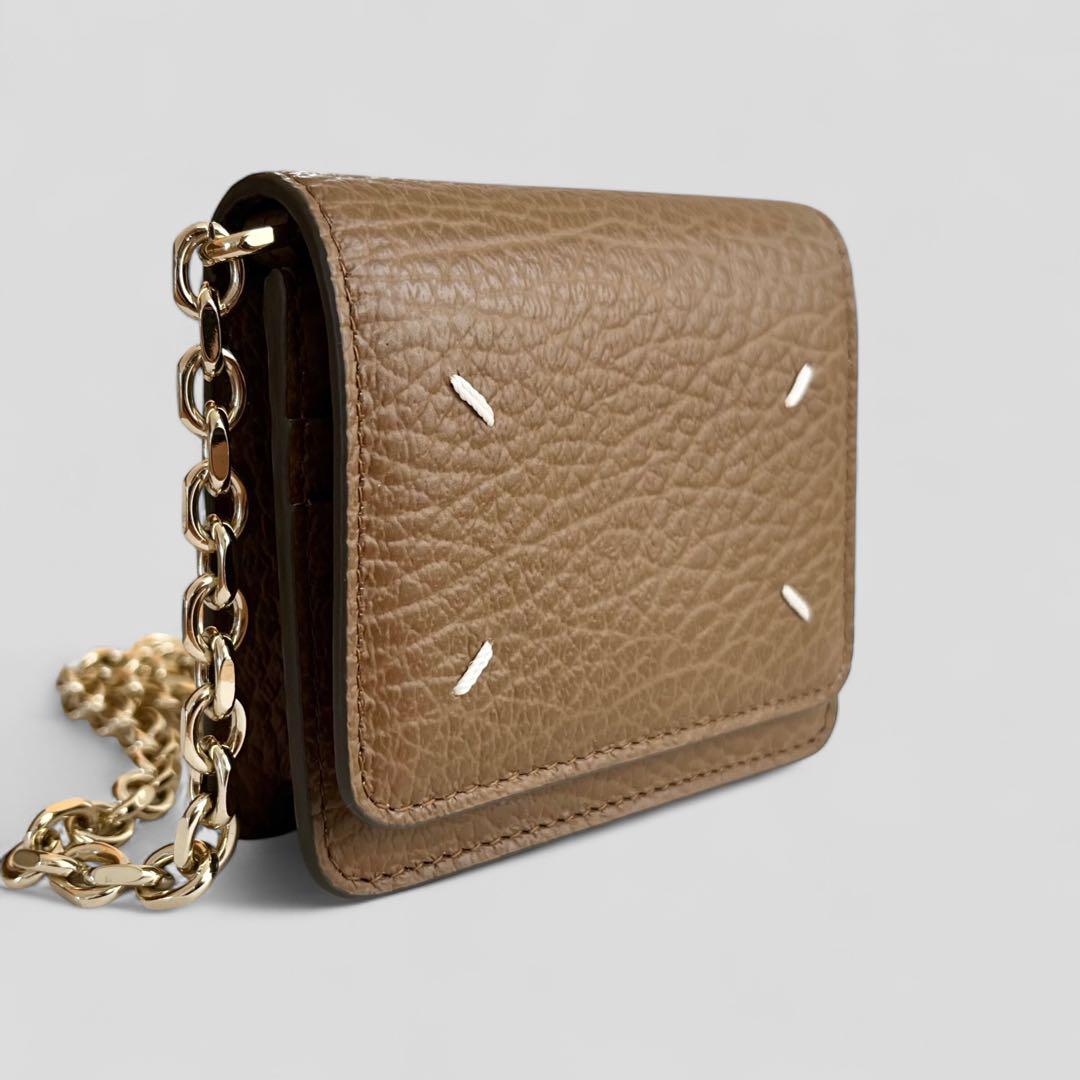 未使用品 メゾンマルジェラ チェーンウォレット ブラウン 財布 ミニ