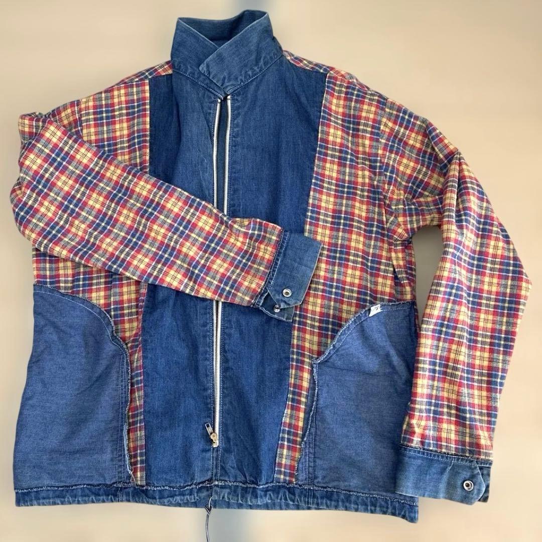 BIRDWELL デニムジャケット チェック柄L. MADE IN U.S.A.
