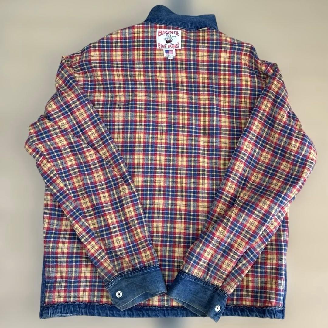 BIRDWELL デニムジャケット チェック柄L. MADE IN U.S.A.