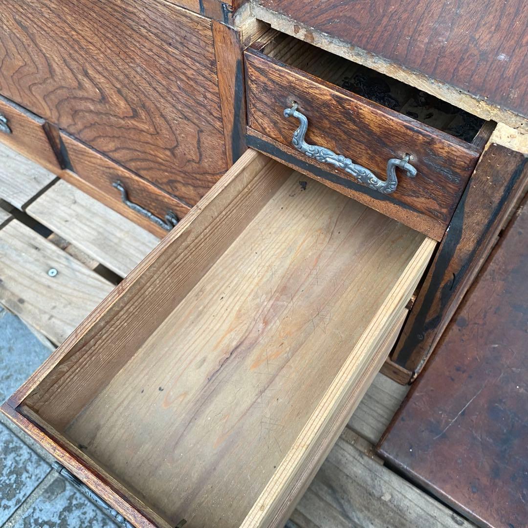 時代物 長火鉢 5杯 引き出し付き 古道具 昭和レトロ 古民家 インテリア