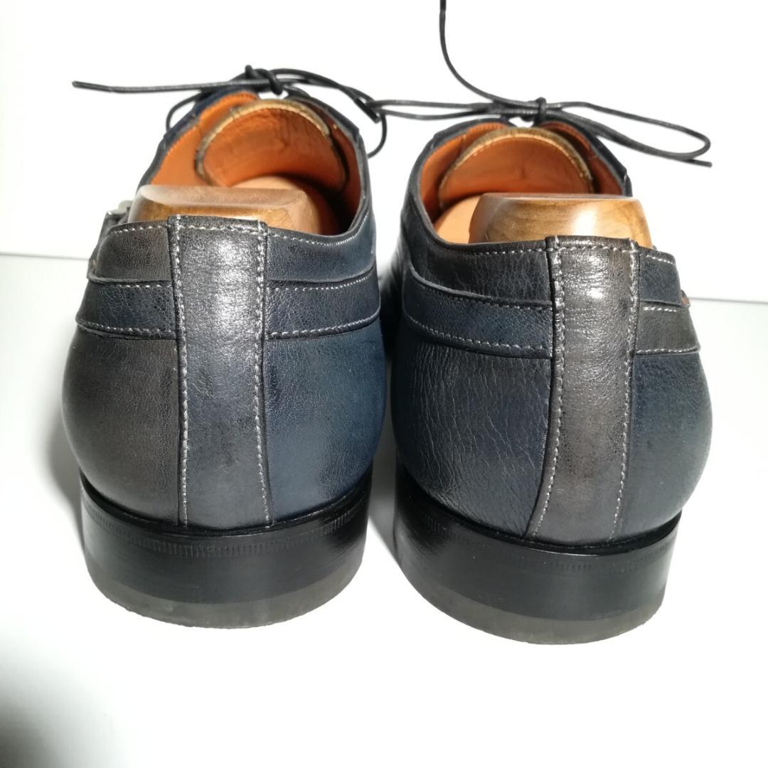 d0227 良品 値下げ不可 サントーニ ウイングチップ 8 1/2 ネイビー