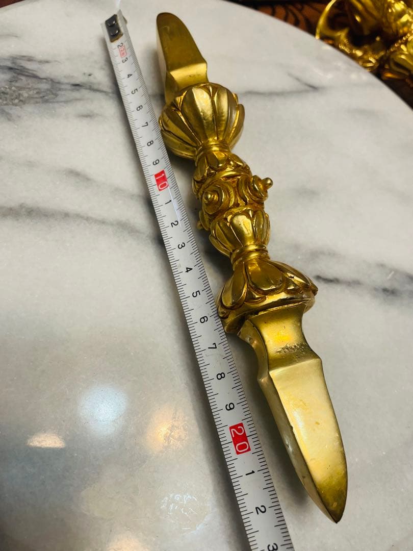 新品 24金張り 独鈷杵 プルパ 金剛杵 仏教 特大サイズ　約23センチ　87