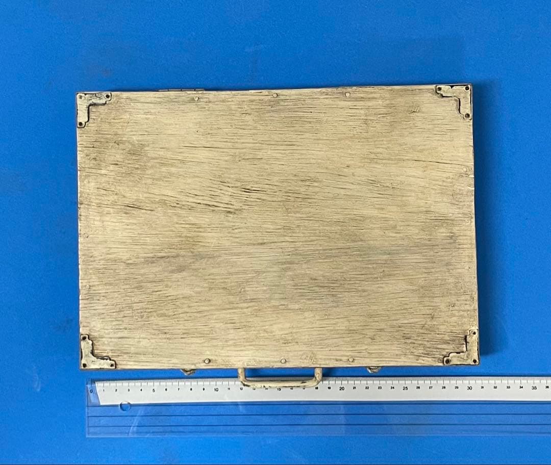 木製ツールボックス　アンティーク調　アーリーアメリカンカラー　小物入れ