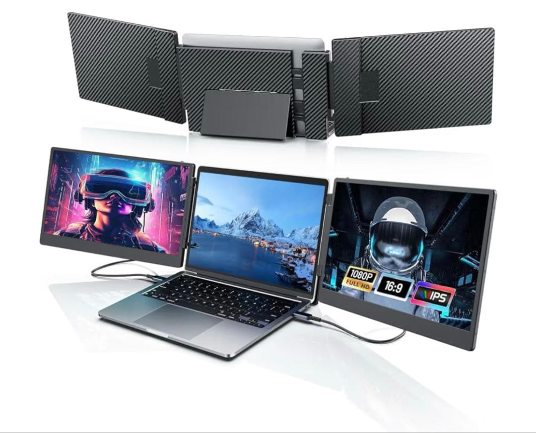 1点限り14インチ デュアルディスプレイ 携帯用トリプルモニター