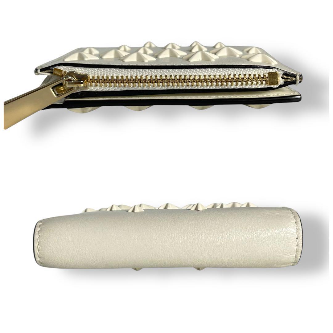 極美品✨ 付属品付き ジミーチュウ 二つ折り財布 ハンニ スタースタッズ 白