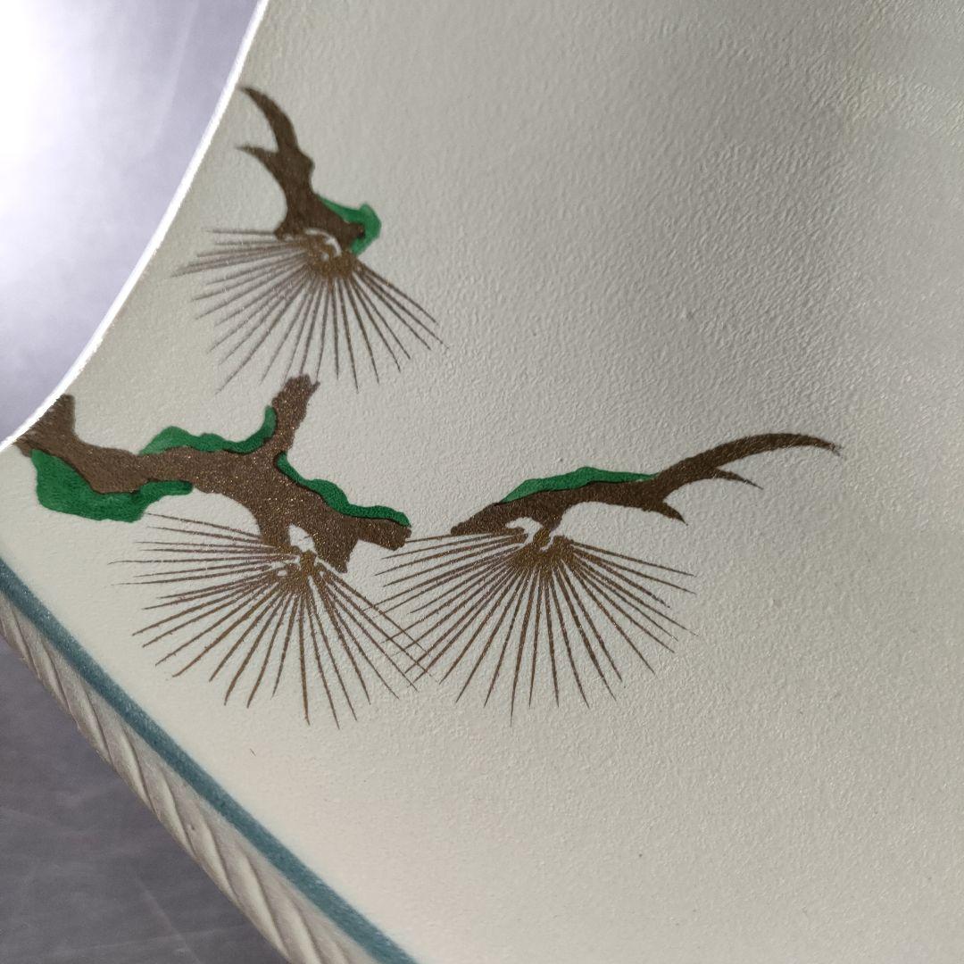 A885-2/平戸三川内焼/山玉泉 造/錦老松絵盛込皿/大皿/額皿/盛皿/