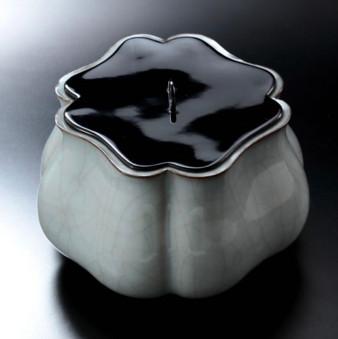 川瀬忍 青磁水指 茶道具 本物保証