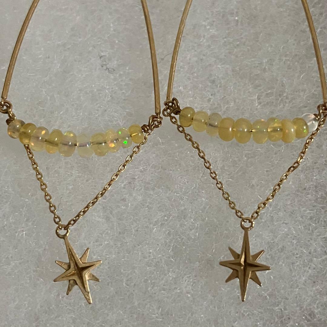 スタージュエリー　K10YG スターモチーフビーズピアス