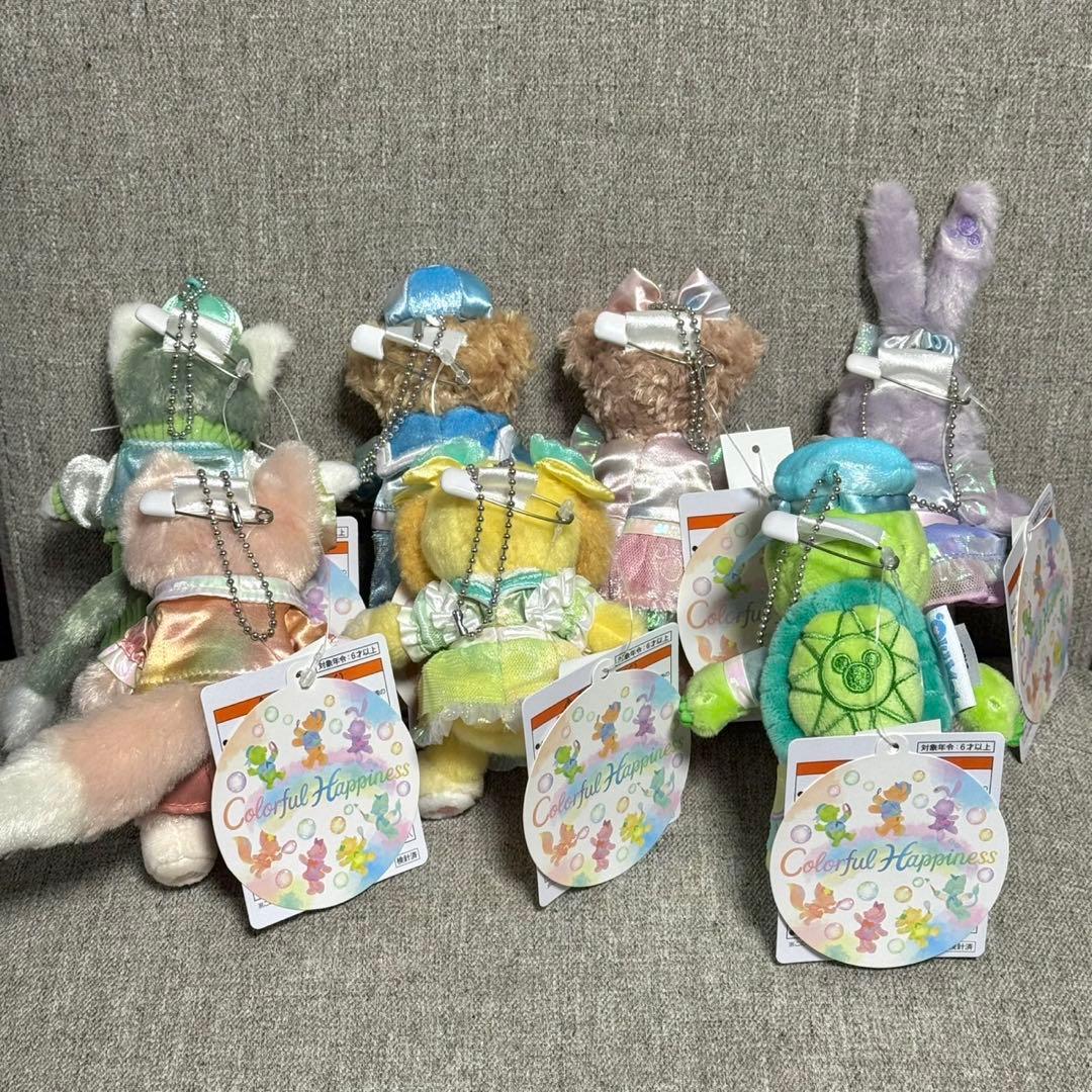 東京ディズニーシー　カラフルハピネス　ぬいぐるみバッジ　7体セット　コンプリート