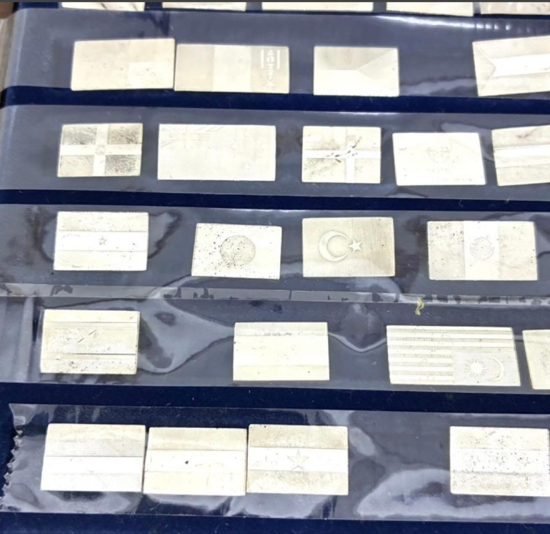 フランクリンミント　公式国連加盟国国旗　銀のミニチュア・コレクション