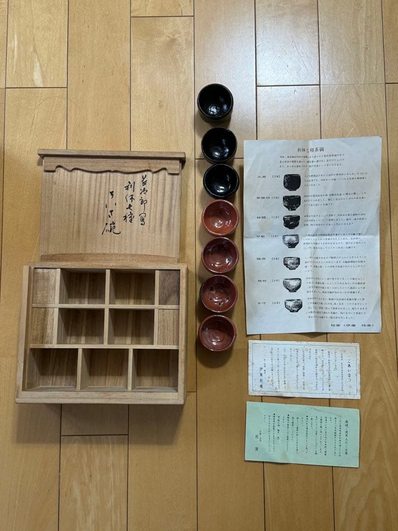 伊東桂楽　長次郎写　利休七種茶碗