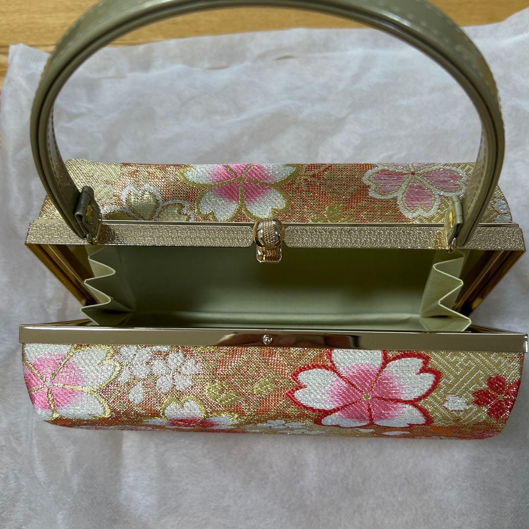 【タイムセール】花柄 和装用バッグ、草履セット 新品