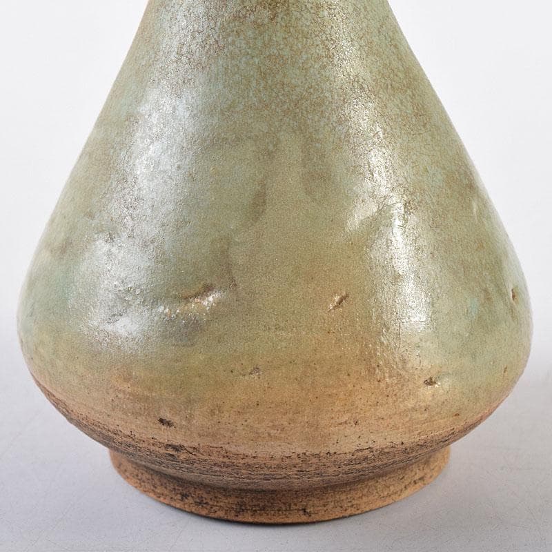 中国　龍泉窯　青磁　一輪挿し　時代箱付　M　R8638