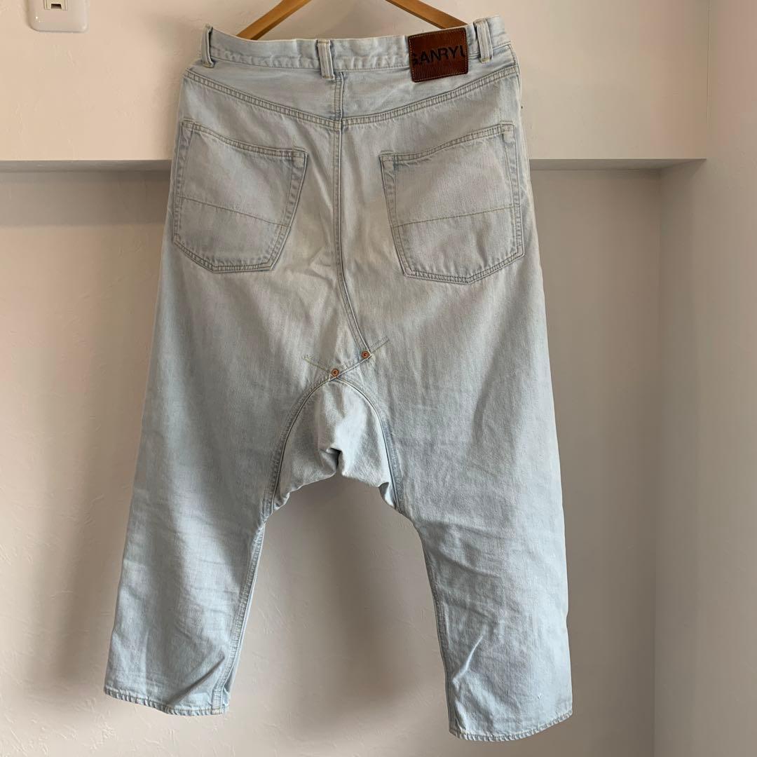 ガンリュウ　ライトブルー サルエルパンツ デニム