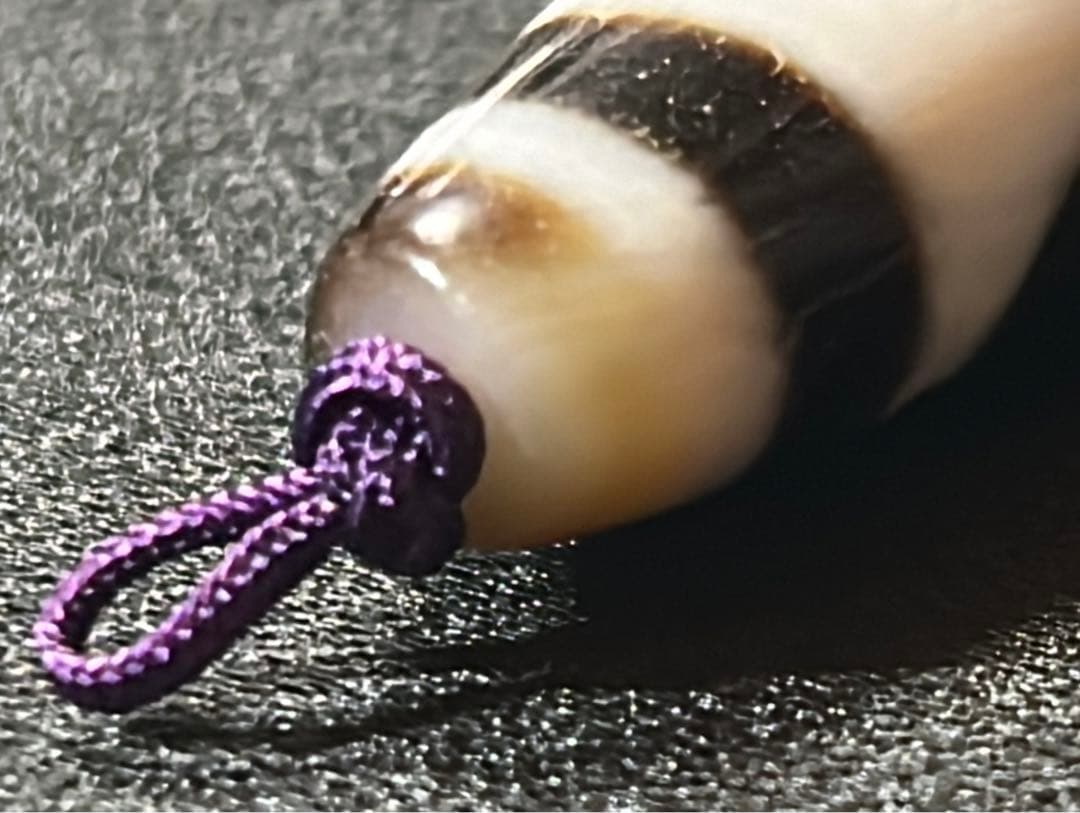 虎牙天珠　馬蹄痕　ハンドメイド品／送料込　匿名発送／チベット　天珠　お守り