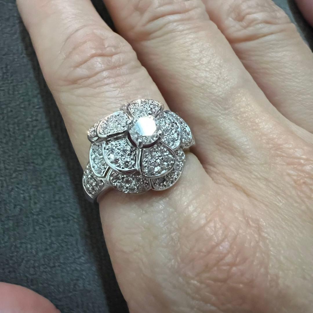 ⭕️最終価格⭕️フラワーデザインpt900ダイヤモンドリング　１6号