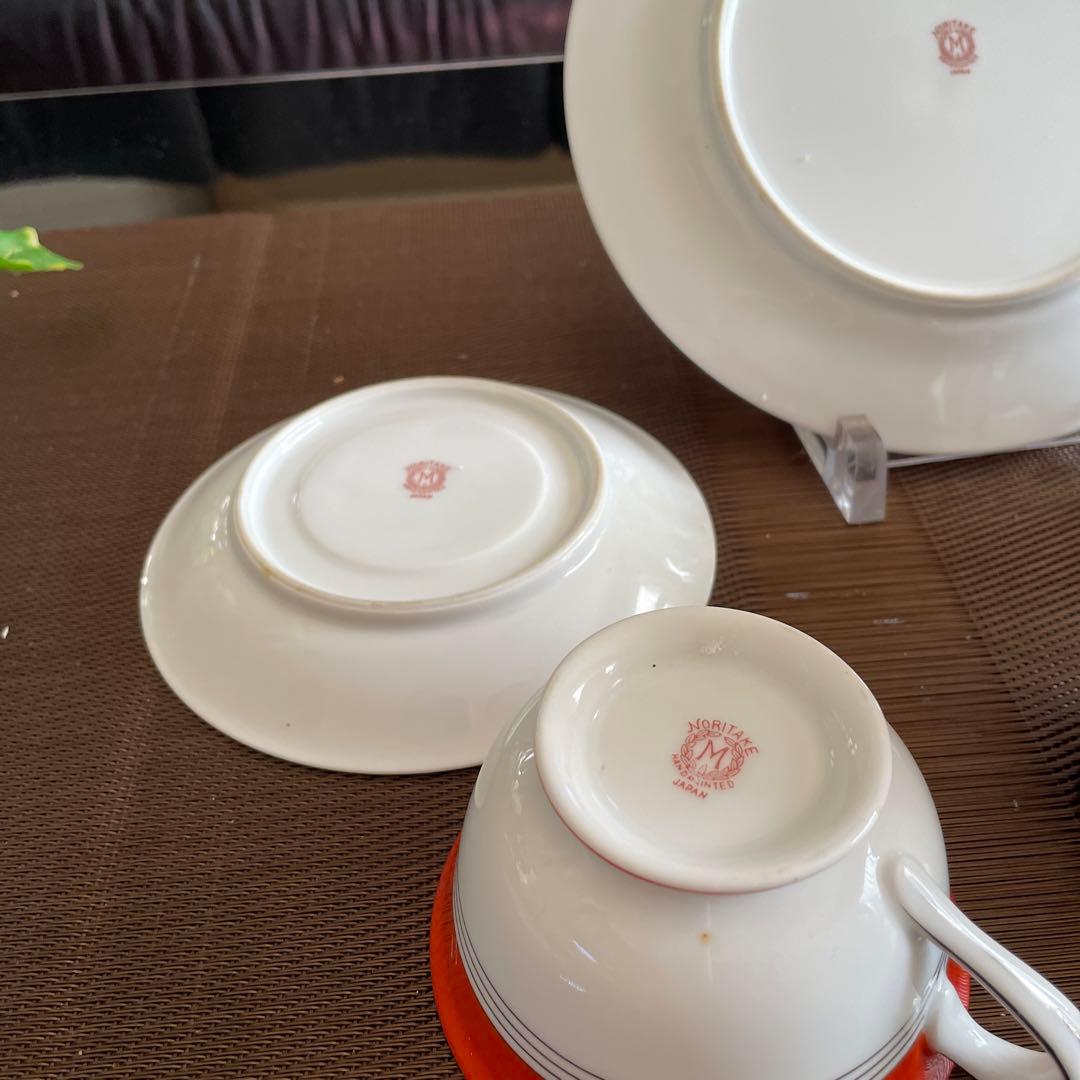 オールドノリタケ　ケーキ皿　カップ　クリーマー　シュガー4点セット