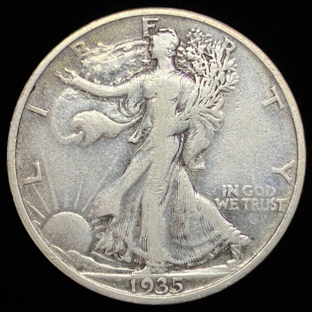 アメリカ　ハーフダラー　リバティ　銀貨　1935年