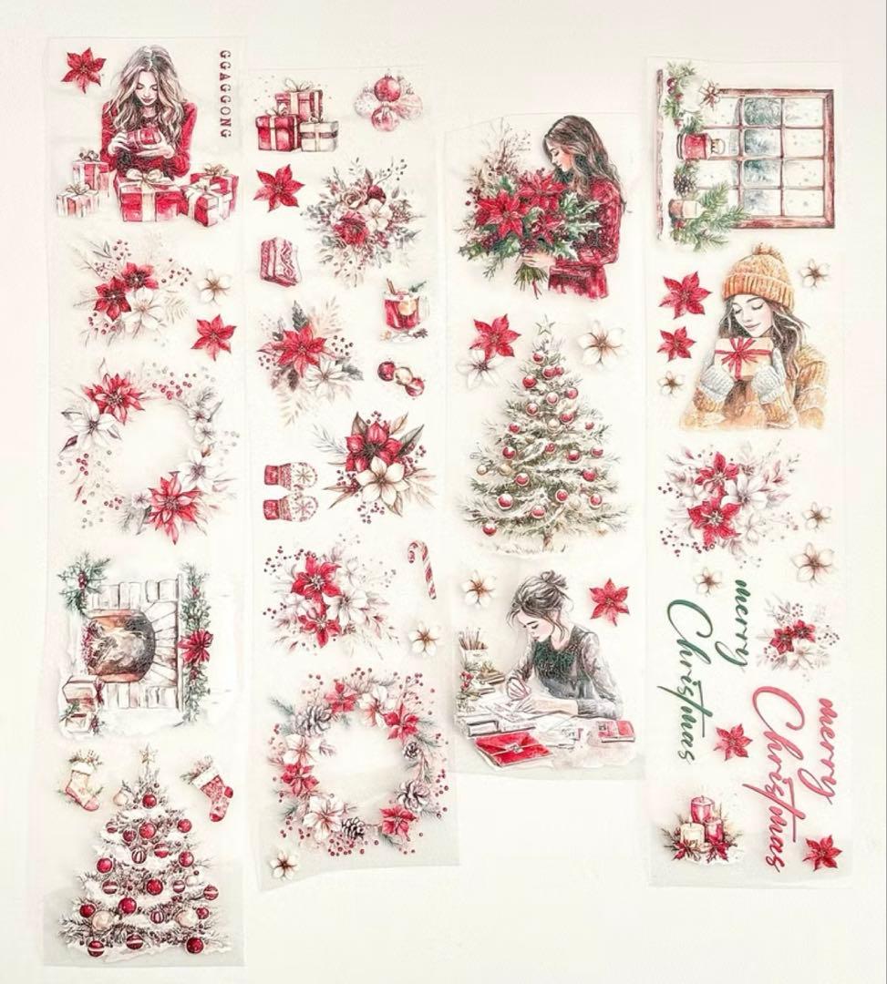 ggaggong マスキングテープ8個セット 花 コラージュ素材 装飾