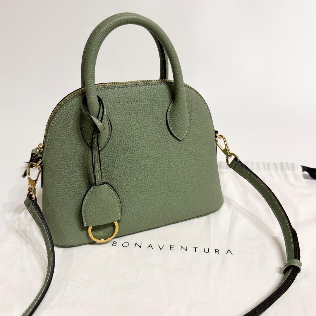 れい 様　ボナベンチュラ　エマ　ミニ　2wayショルダーバッグ　グリーン　レザー