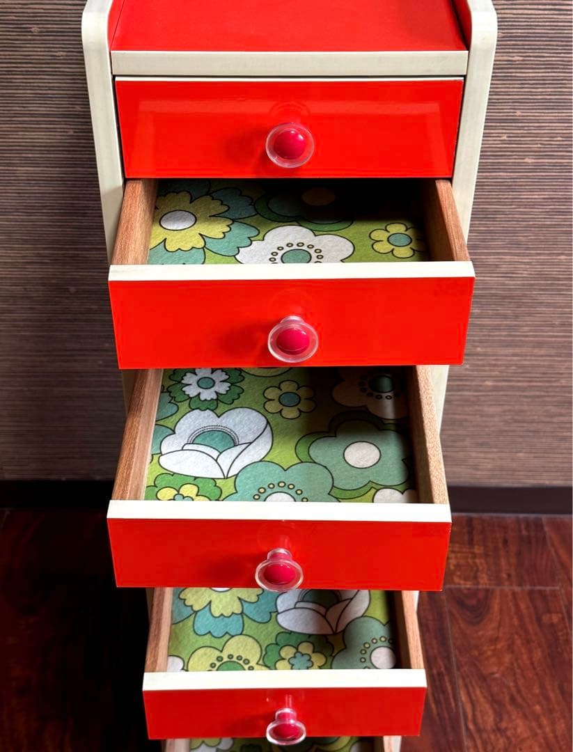 レトロポップ　カラーチェスト　シェルフ　たんす　10段　飾り棚　スペースエイジ