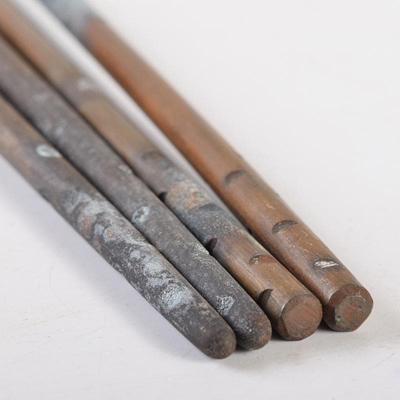 茶道具　猩々堂紹美造(紹美栄佑)　黄銅　火箸　二組　共箱　C　R8585