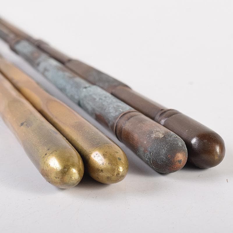 茶道具　猩々堂紹美造(紹美栄佑)　黄銅　火箸　二組　共箱　C　R8585