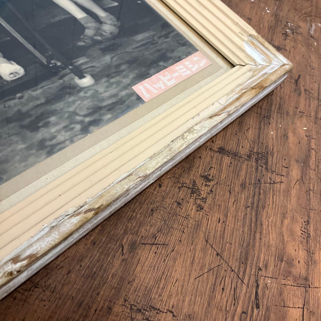 昭和レトロ ハッピーミシン 絵画 人物画 写真 ポスター 女の子 額装 額入り