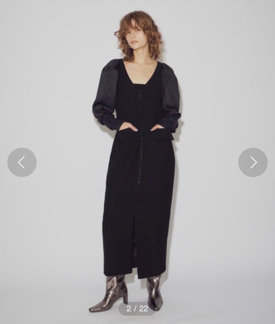 【未使用タグ付】LA BELLE ETUDE Vネッククラシカルドレス