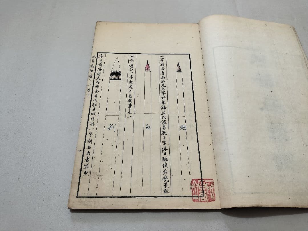 米菴蔵筆譜 毛筆譜 多色木版 天保5年 和本 書道