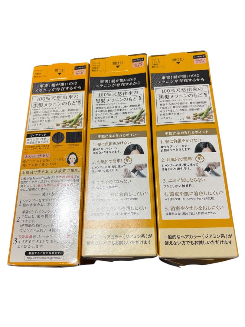 リライズ 白髪用髪色サーバー リ・ブラック　ふんわり仕上げ　つけかえ用　3本