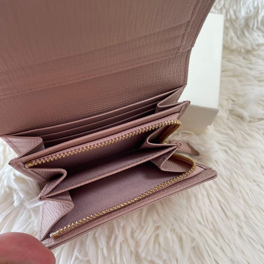 【新品未使用】アニエスベー かぶせ折財布 ピンクベージュ