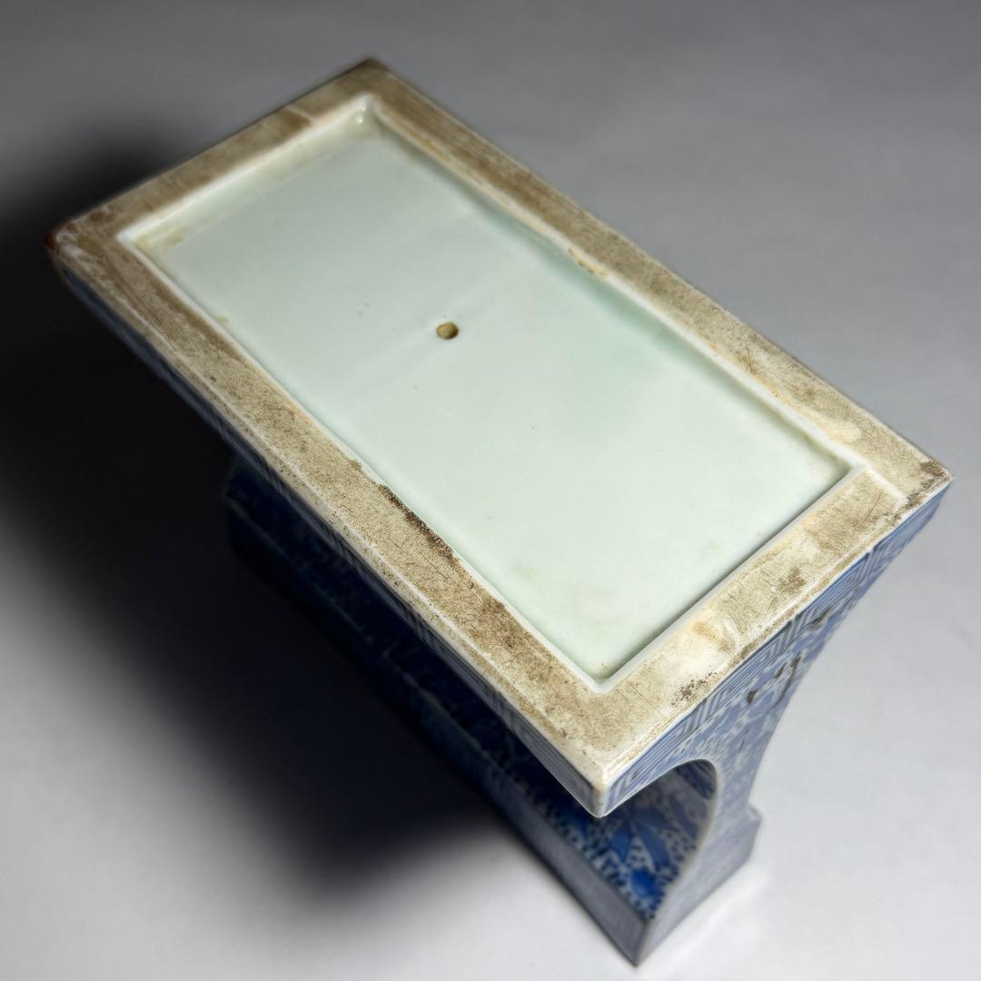 ◆希少 古伊万里染付 桜吹雪文硯屏 古い金継ぎ 書道具 文房四宝 江戸時代後期◆