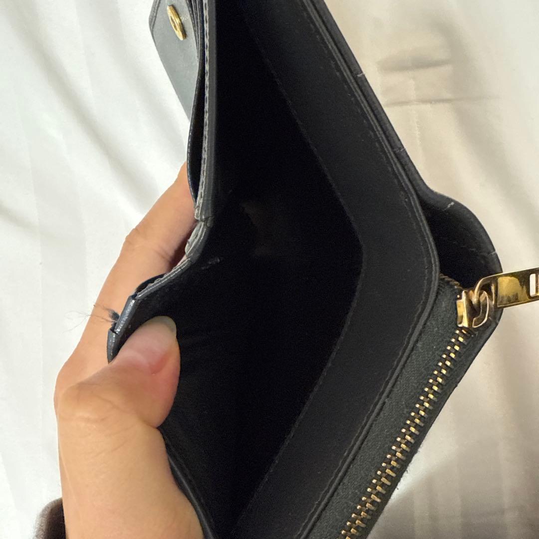 イブサンローラン サンローラン 二つ折り財布 キャビアスキン