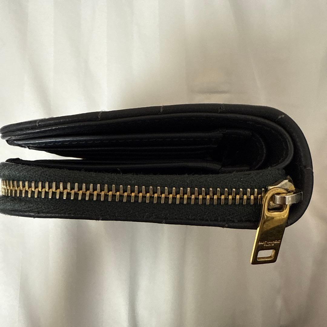 イブサンローラン サンローラン 二つ折り財布 キャビアスキン