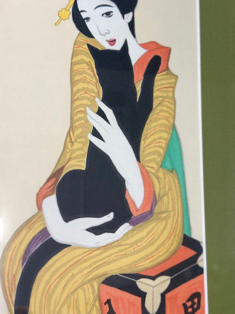 竹久夢二　黒船屋　木版画　版画　リトグラフ　66×32cm アート