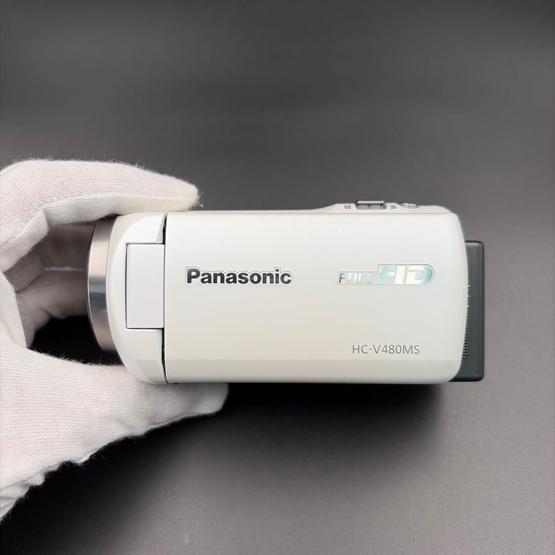 美品 Panasonic HC-V480MS ビデオカメラ ホワイト