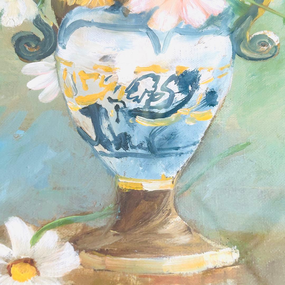 鈴木久美子 油絵 コスモス 美術品 芸術家 額縁