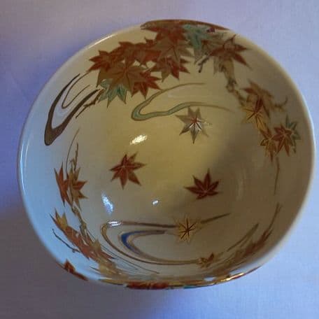 T 114 抹茶碗 龍田川・桐山作 ( 鵬雲斎大宗匠箱書 )