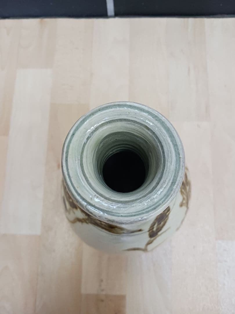 韓国人間国宝　【池順鐸】　双魚文　 徳利　 花瓶　 花器　酒器　 在銘　共箱