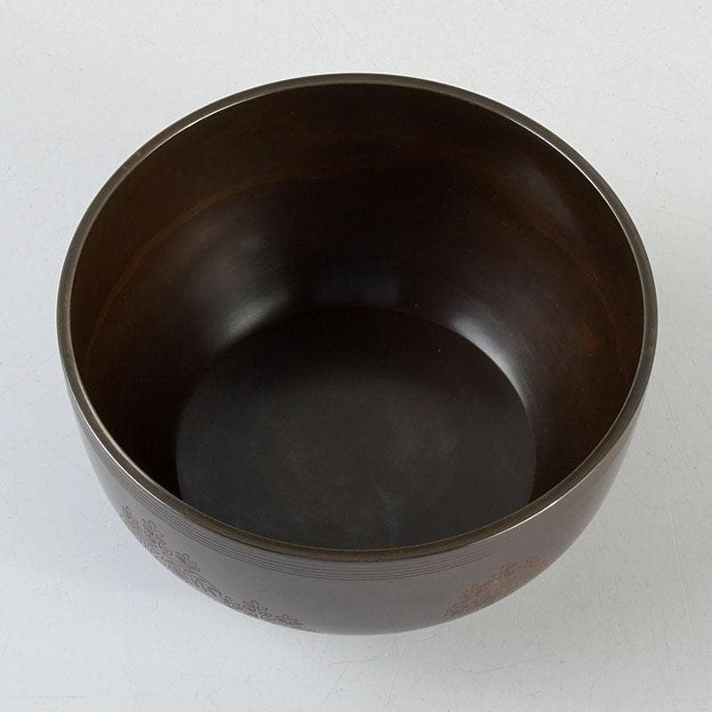 茶道具　高井陵雲造　唐銅　桐紋彫　建水　共箱　C　9434