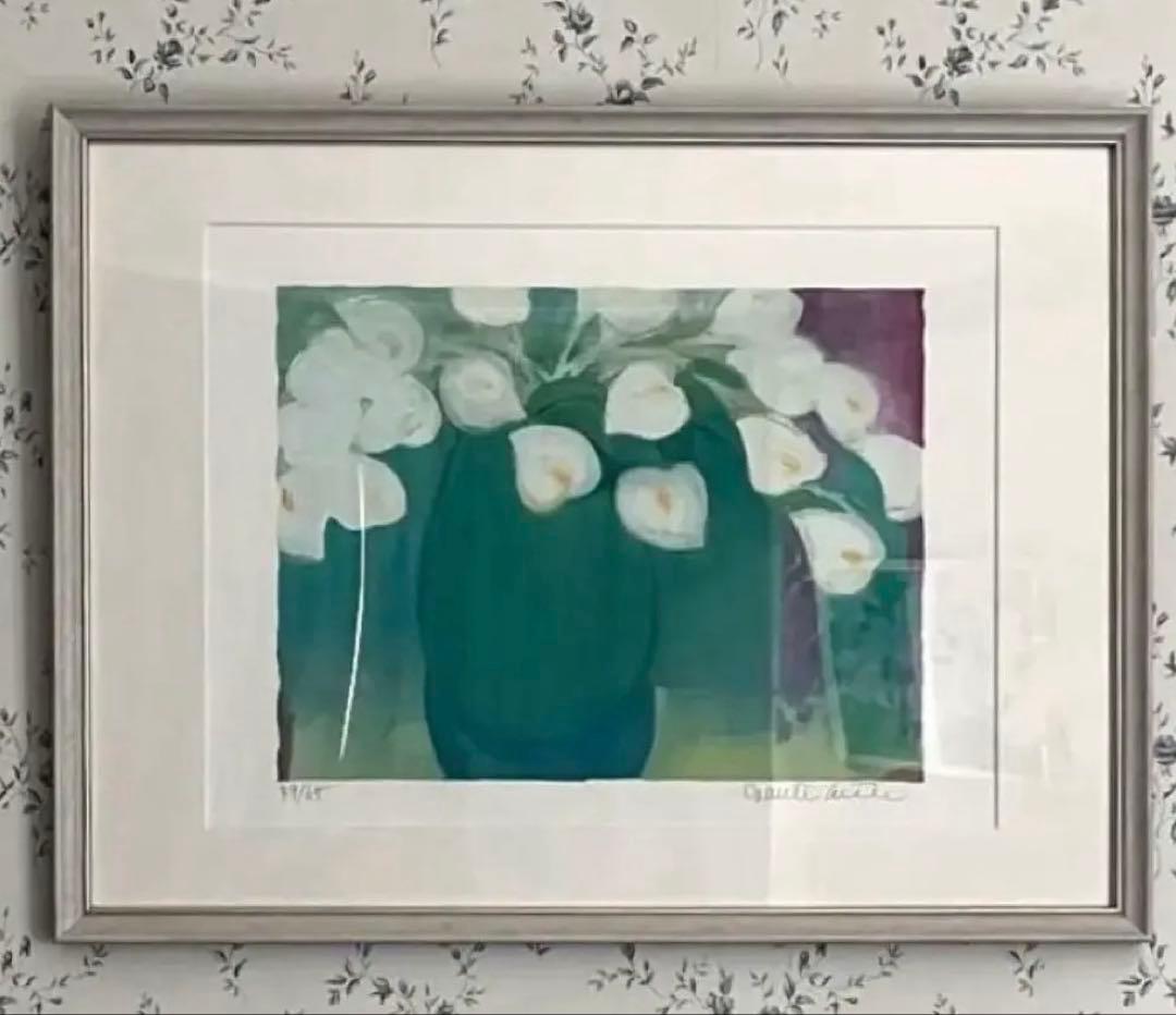 新品額　限定　大きめ64×48 ジニー・キム　版画　直筆サイン　NO. 証明書