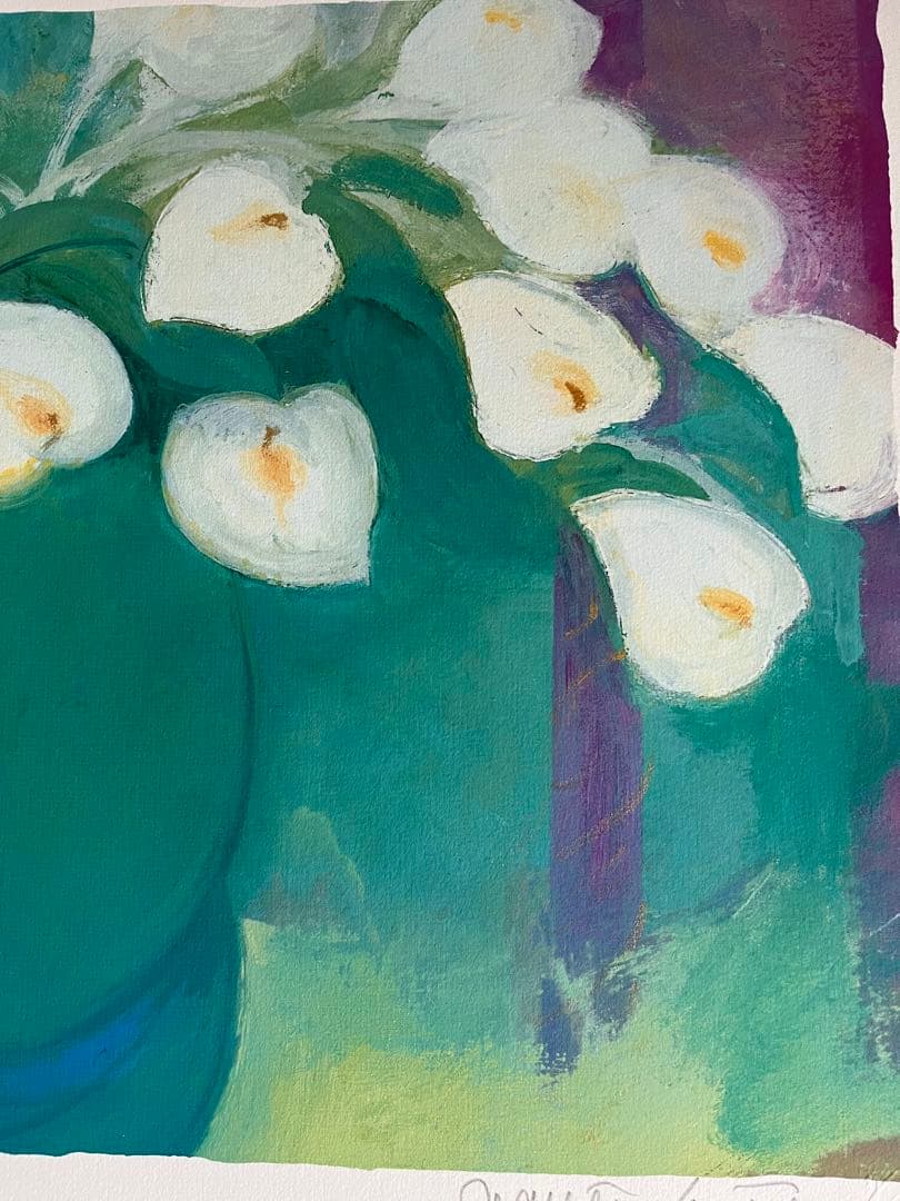 新品額　限定　大きめ64×48 ジニー・キム　版画　直筆サイン　NO. 証明書