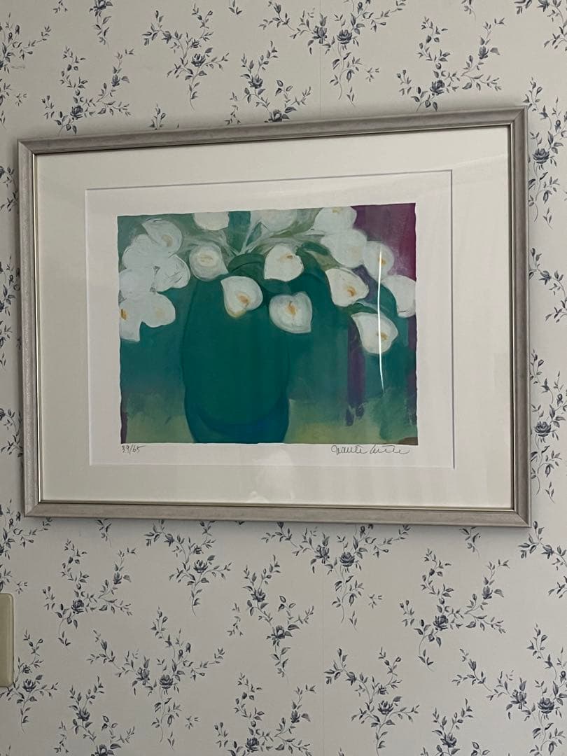 新品額　限定　大きめ64×48 ジニー・キム　版画　直筆サイン　NO. 証明書