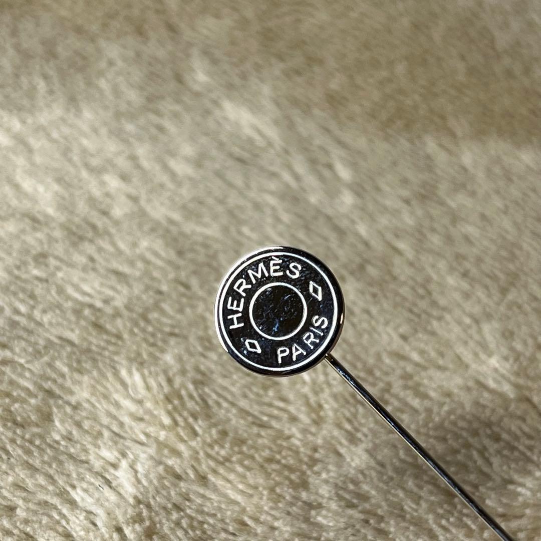 美品 HERMES エルメス ピンブローチ ラペルピン セリエ シルバー